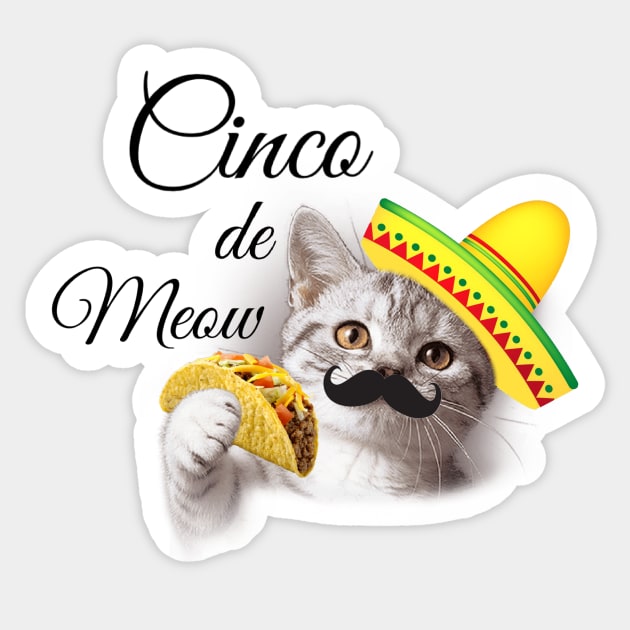 Cinco de Meow Sticker by BigTexFunkadelic